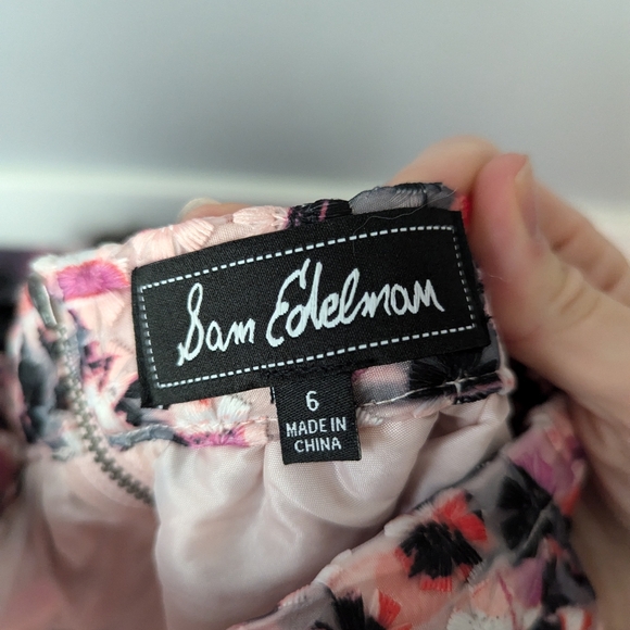 Sam Edelman Enchanted Kiss Floral Embroidered Organza Midi Skirt Women's 6 - Picture 12 of 13